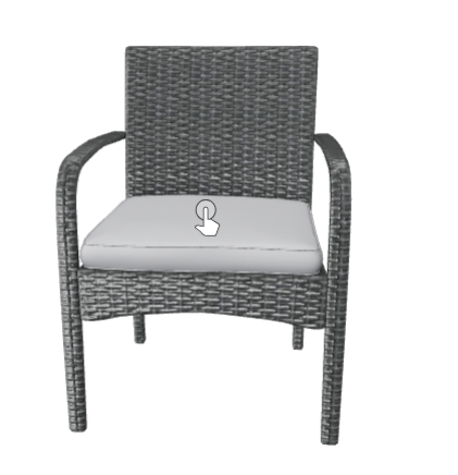 Photo 1 of EL CAPITAN OUTDOOR GREY WICKER DINING CHAIRS WITH CUSHIONS GREY COLOR SET OF 2