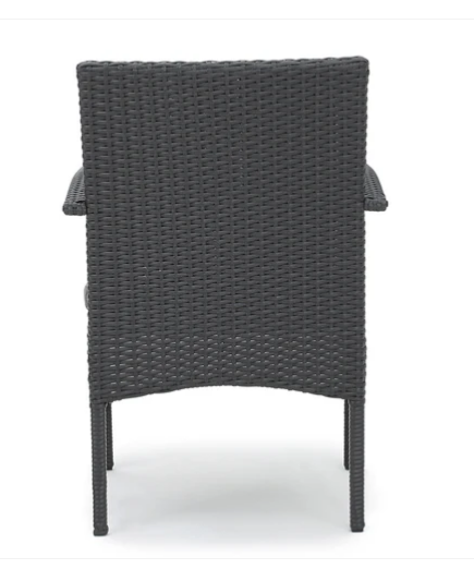 Photo 1 of EL CAPITAN OUTDOOR GREY WICKER DINING CHAIRS WITH CUSHIONS GREY COLOR SET OF 2