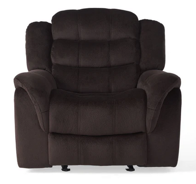 Photo 1 of HIDAL BROWN FABRIC GLIDER RECLINER CLUB CHAIR