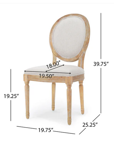 Photo 1 of PHINNAEUS FRENCH COUNTRY FABRIC DINING CHAIRS SET OF 2 