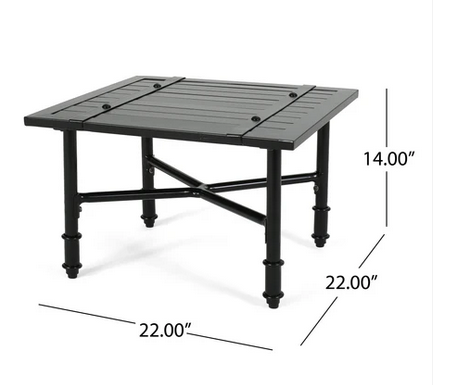 Photo 1 of FRANCIS OUTDOOR ALUMINUM SIDE TABLE MATTE BLACK