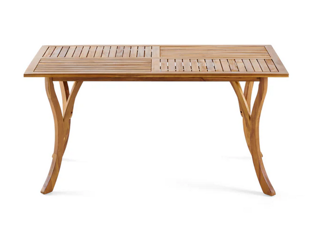 Photo 1 of HESTIA TEAK FINISH ACACIA WOOD RECTANGULAR OUTDOOR DINING TABLE 