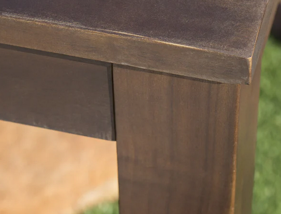 Photo 1 of MARIN RUSTIC OUTDOOR SLATTED DARK BROWN ACACIA WOOD DINING TABLE