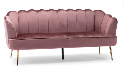 Photo 1 of OHNSTAD MODERN GLAM VELVET CHANNEL STITCH 3 SEATER SOFA