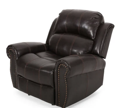 Photo 1 of HARBOR BROWN LEATHER GLIDER RECLINER CLUB CHAIR