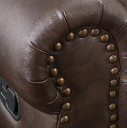 Photo 1 of HARBOR BROWN LEATHER GLIDER RECLINER CLUB CHAIR