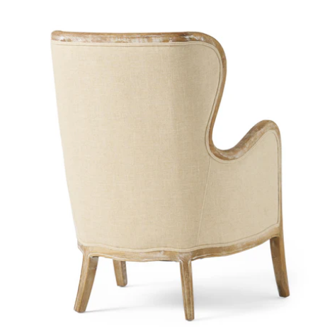 Photo 1 of MILTON BEIGE FABRIC WING CHAIR