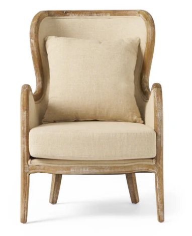 Photo 1 of MILTON BEIGE FABRIC WING CHAIR