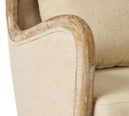 Photo 1 of MILTON BEIGE FABRIC WING CHAIR