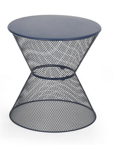 Photo 1 of TRISTIAN MODERN OUTDOOR IRON BLUE SIDE TABLE