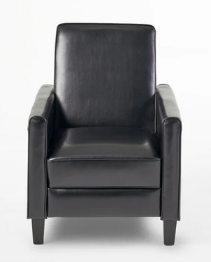 Photo 1 of LUCAS MODERN LEATHER RECLINER BLACK CHAIR