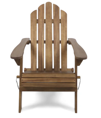 Photo 1 of CARA OUTDOOR ACACIA WOOD FOLDING ADIRONDACK DARK BROWN CHAIR