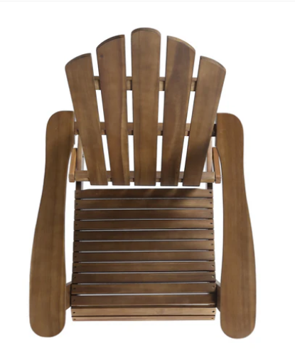 Photo 1 of CARA OUTDOOR ACACIA WOOD FOLDING ADIRONDACK DARK BROWN CHAIR