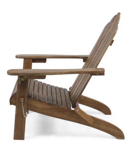Photo 1 of CARA OUTDOOR ACACIA WOOD FOLDING ADIRONDACK DARK BROWN CHAIR