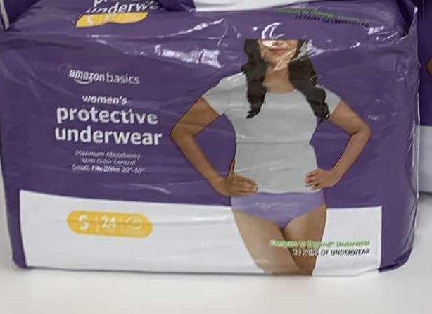 Photo 1 of AMAZON BASICS WOMENS PROTECTIVE UNDERWEAR SIZE SMALL 3 PACKS OF 24