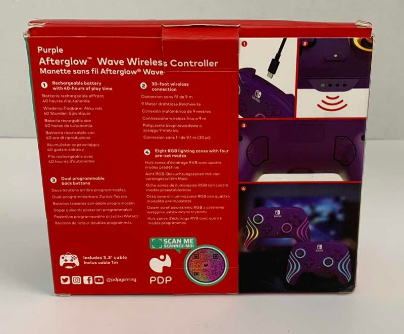 Photo 1 of NINTENDO SWITCH AFTERGLOW WAVE WIRELESS CONTROLLER