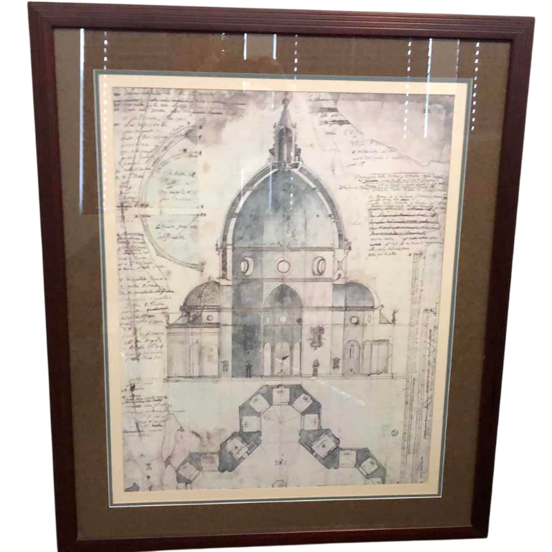 Photo 1 of DESIGN FOR THE DOME OF SANTA MARIA DEL FIORE CATHEDRAL 32” X 38”