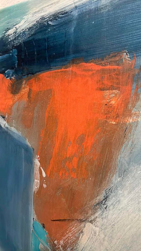 Photo 1 of SET OF 3 ORIGINAL OIL ABSTRACT ARTWORK EACH 17” X 17”