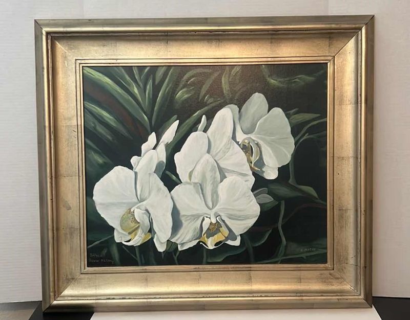 Photo 1 of WHITE ORCHID ARTWORK SIGNED ROBIN MCCOY ORIGINAL ARTWORK 32/500 33” X 29”
