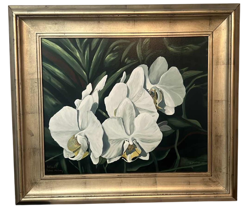 Photo 1 of WHITE ORCHID ARTWORK SIGNED ROBIN MCCOY ORIGINAL ARTWORK 32/500 33” X 29”