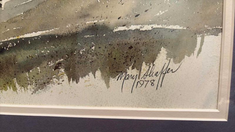 Photo 1 of FRAMED SIGNED ART MOUNTAIN SIDE MARY SHAFFER 1978 20” X 26” H