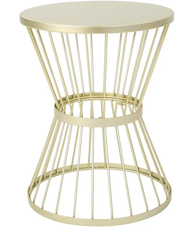 Photo 1 of LASSEN ROUND OUTDOOR END TABLE MATTE GOLD    