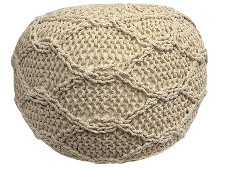 Photo 1 of CHRISTOPHER KNIGHT MORVEN POUF IVORY 20" X 14"