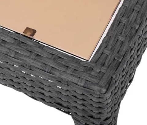 Photo 1 of JERMAINE OUTDOOR GREY WICKER SIDE TABLE GREY