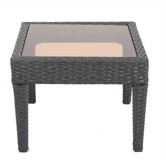 Photo 1 of JERMAINE OUTDOOR GREY WICKER SIDE TABLE GREY