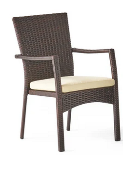 Photo 1 of 2-OUTDOOR WICKER WEAVE CHAIRS BROWN AND CRÈME