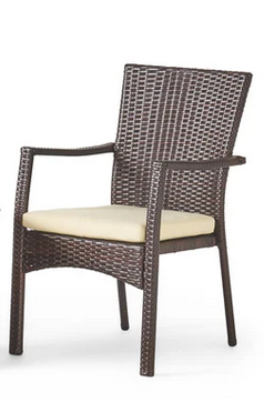 Photo 1 of 2-OUTDOOR WICKER WEAVE CHAIRS BROWN AND CRÈME