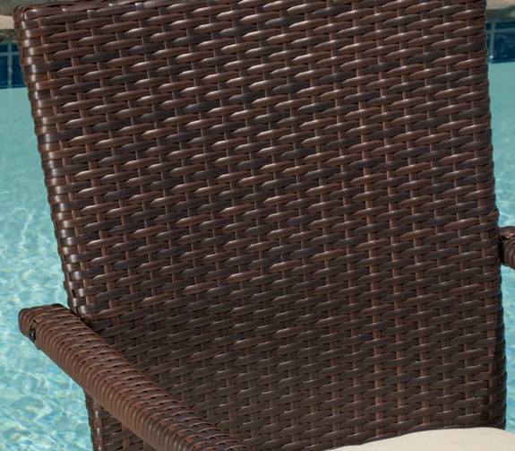 Photo 1 of 2-OUTDOOR WICKER WEAVE CHAIRS BROWN AND CRÈME