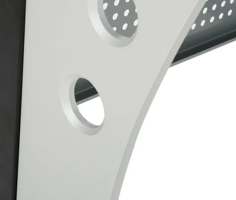 Photo 1 of ORION MODERN L-SHAPED BLACK AND GREY IRON CORNER OFFICE DESK BLACK AND GRAY WITH TEMPERED GLASS TOP 