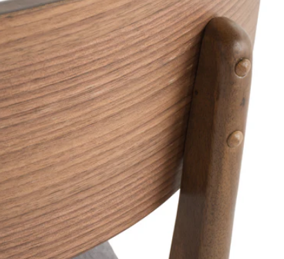 Photo 1 of 2-LUCILLE FABRIC/WOOD FINISH DINING CHAIRS 