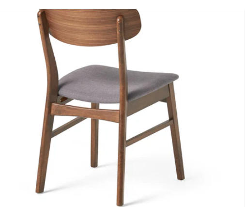 Photo 1 of 2-LUCILLE FABRIC/WOOD FINISH DINING CHAIRS 