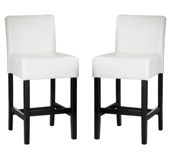 Photo 1 of 2- PETERBOROUGH MODERN 26" LEATHER COUNTER STOOL IVORY