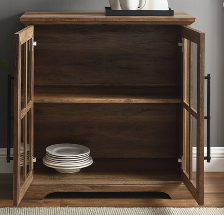 Photo 1 of WALKER EDISON FARMHOUSE 2 DOOR ACCENT CABINET RECLAIMED BARNWOOD AF30ABGDRO