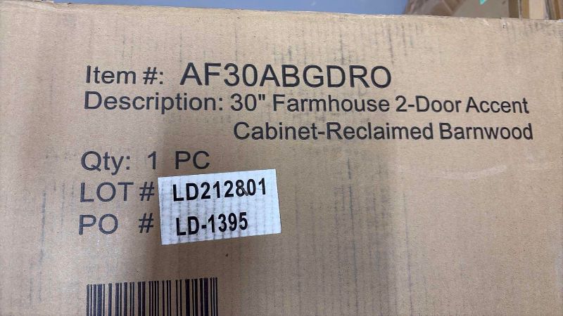 Photo 1 of WALKER EDISON FARMHOUSE 2 DOOR ACCENT CABINET RECLAIMED BARNWOOD AF30ABGDRO