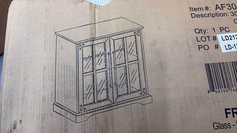 Photo 1 of WALKER EDISON FARMHOUSE 2 DOOR ACCENT CABINET RECLAIMED BARNWOOD AF30ABGDRO