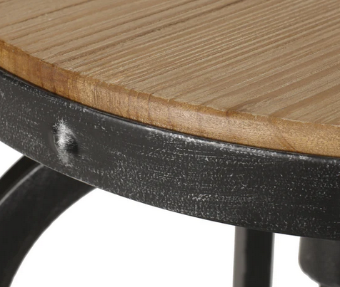Photo 1 of 2 PINEVIEW MODERN INDUSTRIAL FIRWOOD BAR STOOL ADJUSTABLE HEIGHT SWIVEL BARSTOOLS. NATURAL AND BLACK