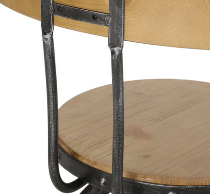 Photo 1 of 2 PINEVIEW MODERN INDUSTRIAL FIRWOOD BAR STOOL ADJUSTABLE HEIGHT SWIVEL BARSTOOLS. NATURAL AND BLACK