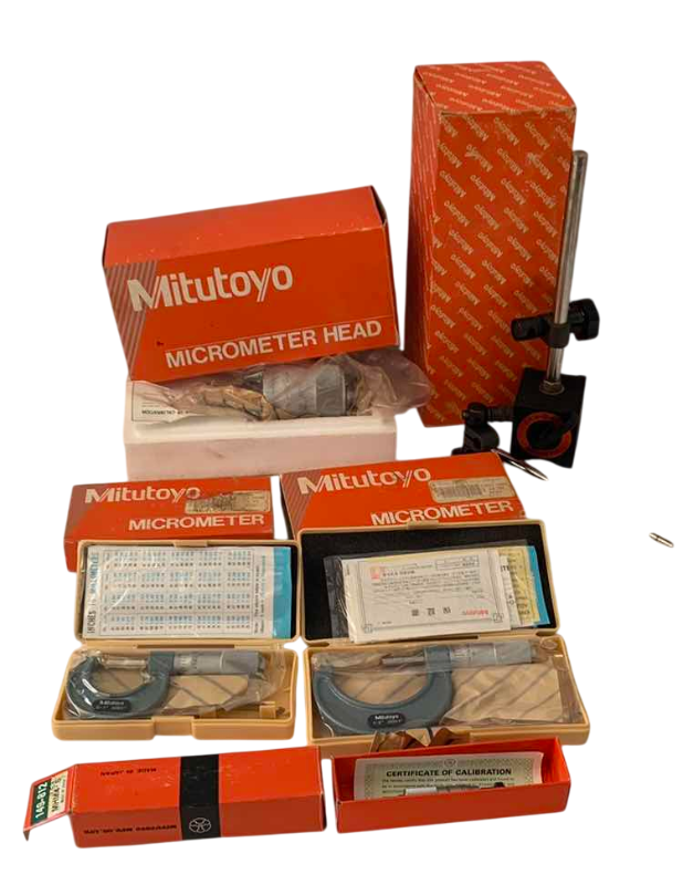 Photo 1 of MITUTOYO MICROMETER HEAD, 2 MICROMETERS AND MICROMETER HEAD