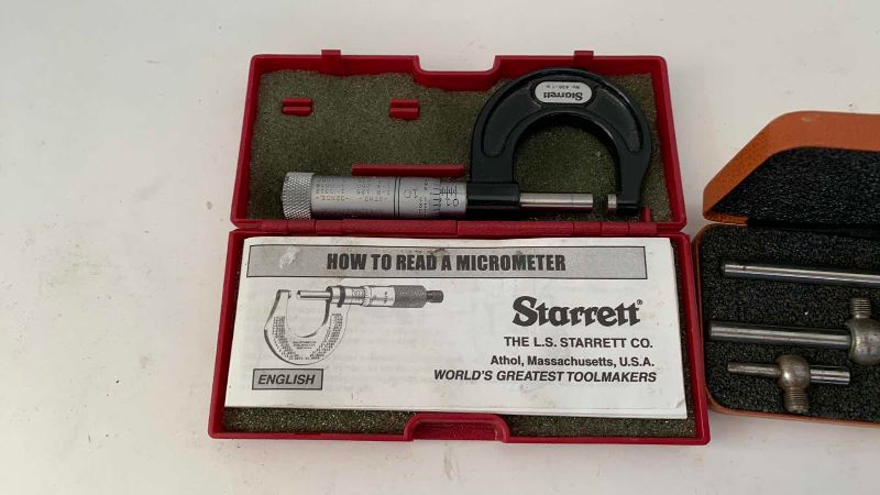 Photo 1 of BROWN AND SHARPE INSIDE MICROMETER AND A STARRETT MICROMETER