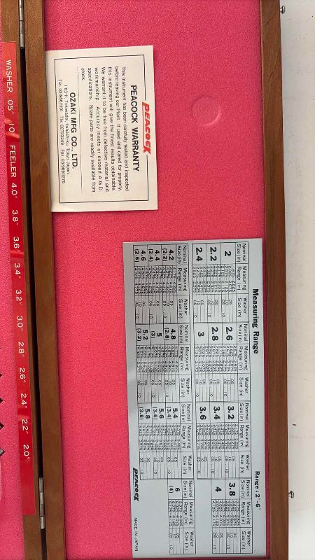 Photo 1 of PEACOCK DIAL BORE GAUGE SET 2"-6"