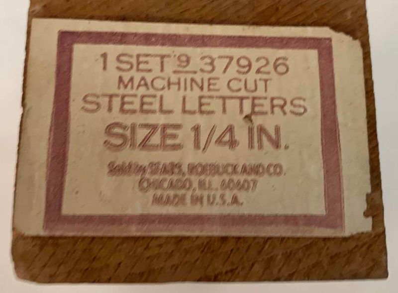Photo 1 of TOOLS MACHINE CUT STEEL LETTERS SIZE1/4 INCH