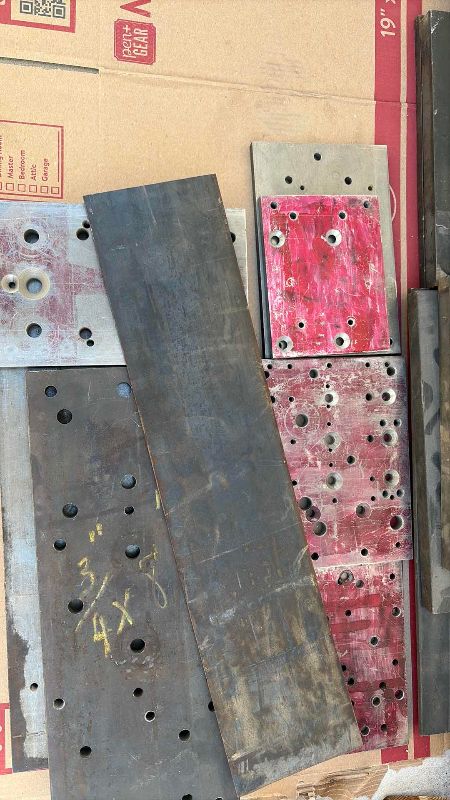 Photo 1 of ASSORTED STEEL SLATS LONGEST IS 45.5" AND STEEL PLATES 