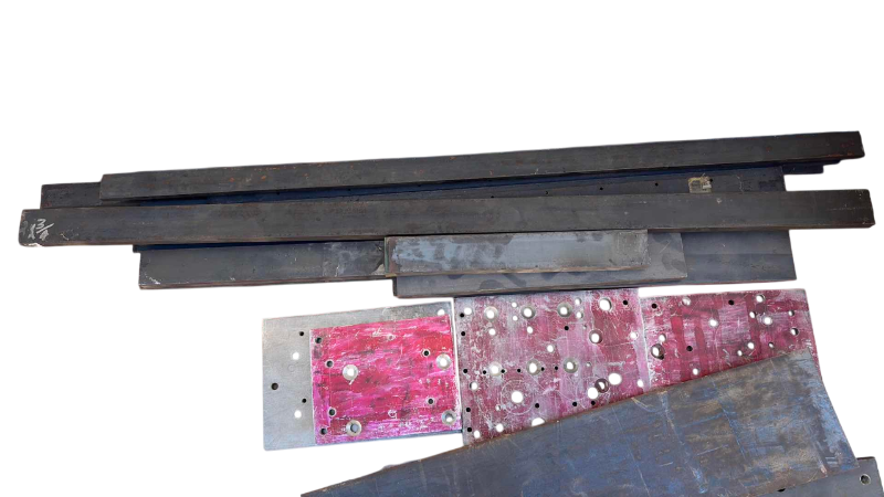 Photo 1 of ASSORTED STEEL SLATS LONGEST IS 45.5" AND STEEL PLATES 
