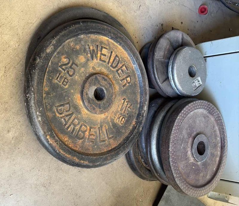 Photo 1 of ASSORTED WEIGHTS FOR WEIGHTLIFTING