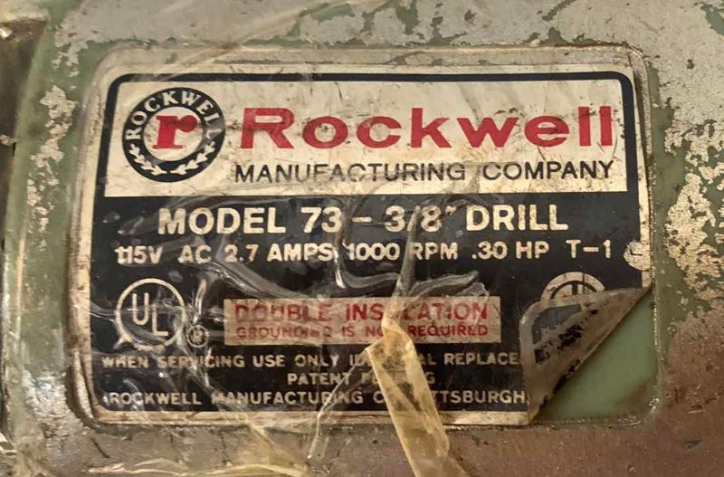 Photo 1 of VINTAGE ROCKWELL ELECTRIC DRILL MODEL 73 3/8"
