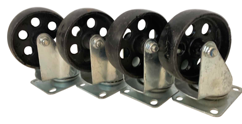 Photo 1 of 4 SWIVEL CASTER  SET WITH STEEL WHEELS